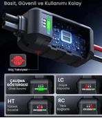 Avapow E5 Pro 12000mAh 2000A Jump Starter Taşınabilir Akü Takviye Kiti (Powerbank + LCD + LED Işık) - 6