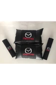 Mazda Uyumlu Nakışlı Deri 1 Çift Boyun Yastık Ve 1 Çift Kemer Pedi thumbnail 1