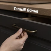 Uber Tırtıklı Antik Sarı Metal Kulp 160 mm 16 cm Mobilya Çekmece Mutfak Dolabı Dolap Modern Kapak - 3