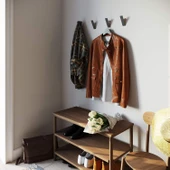 Duvar Askılığı Askısı - 3'lü Set - Metal Ahşap Siyah Metal Askılar, Duvar Askıları - Dekoratif Duvar Askıları - Duvar Askıları thumbnail 4