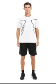 Erkek Spor Tişört Antreman Gym Polyester Erkek Sporcu T-shirt ŞERİTLİ-TİŞÖRT - 8