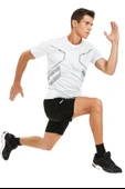 Erkek Spor Tişört Antreman Gym Polyester Erkek Sporcu T-shirt ŞERİTLİ-TİŞÖRT - 9