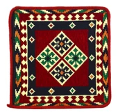 Dekoratif Otantik Çift Taraflı Fermuarlı Kilim Şark Köşesi Minder Kılıfı (40cmx41cm) Mod6 - 1