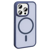 iPhone 15 Pro Max Uyumlu Kamera Korumalı Magsafe Wireless Şarj Özellikli Mat Silikon Kapak - 6