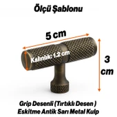 Martin Antik Sarı Eskitme Metal Kulp Düğme Mobilya Çekmece Mutfak Dolabı Dolap Modern Kapak Kulpları thumbnail 2