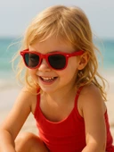 Kids Kırmızı Güneş Gözlüğü Klipsli Çerçeve UV 400 Korumalı CE Belgeli - 1