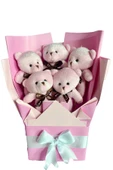 Kalpli Ayıcık ile Pembe Peluş Ayıcık Buketi – Özel Hediye Seti thumbnail 8