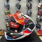 MT Helmets -Thunder 4 SV Luminence A7 Mat Beyaz/Kırmızı/Mavi Kapalı Kask - 2
