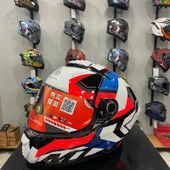 MT Helmets Kask Mt Thunder 4 Sv Valıant A0 Parlak Inci Beyaz Mavi Kırmızı thumbnail 3
