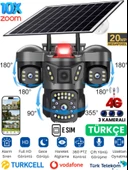 RX66G Solar Güvenlik Kamerası Türkçe 4G Sim Kartlı PTZ Hareketli Gece Görüşlü Güneş Panelli Kamera - 1