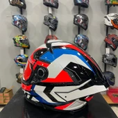 MT Helmets Kask Mt Thunder 4 Sv Valıant A0 Parlak Inci Beyaz Mavi Kırmızı thumbnail 4