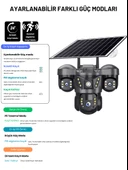 RX66G Solar Güvenlik Kamerası Türkçe 4G Sim Kartlı PTZ Hareketli Gece Görüşlü Güneş Panelli Kamera - 6