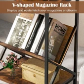 3 Katlı Sehpa, 2 Saklama Rafı ve V Şeklinde Dergilikli Kanepe Sehpası, Küçük Komodin, Yatak Odası ve Oturma Odası için Komodin - 4