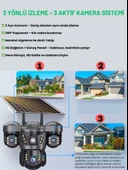 RX66G Solar Güvenlik Kamerası Türkçe 4G Sim Kartlı PTZ Hareketli Gece Görüşlü Güneş Panelli Kamera - 3