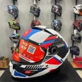 MT Helmets -Thunder 4 SV Luminence A7 Mat Beyaz/Kırmızı/Mavi Kapalı Kask - 3