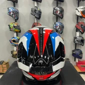 MT Helmets Kask Mt Thunder 4 Sv Valıant A0 Parlak Inci Beyaz Mavi Kırmızı thumbnail 6