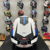 MT Helmets -Thunder 4 SV Luminence A7 Mat Beyaz/Kırmızı/Mavi Kapalı Kask - 6