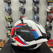 MT Helmets -Thunder 4 SV Luminence A7 Mat Beyaz/Kırmızı/Mavi Kapalı Kask - 4