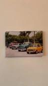 Renkli Araba Temalı Natürel Tasarım Ahşap Çerçeve Ev İşyeri Ofis Duvar Kanvas Tablo ARB3 - 1