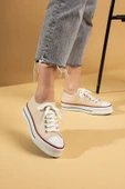 Pembe Potin Rahat Kalın Taban Keten Kadın Sneaker 10-9999-22 - 5