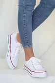Pembe Potin Rahat Kalın Taban Keten Kadın Sneaker 10-9999-22 - 2
