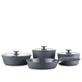 KORKMAZ A2792-1 NOVA PRATİKA 8 PRÇ.TENC.SETİ GRİ - 1