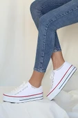 Pembe Potin Rahat Kalın Taban Keten Kadın Sneaker 10-9999-22 - 1