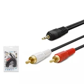 Hadron Hdx1024 3.5Mm To 2Rca Kablo 2Line Gold 1.5M Siyah - 1