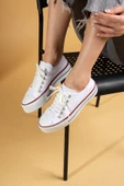 Pembe Potin Rahat Kalın Taban Keten Kadın Sneaker 10-9999-22 - 9