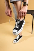 Pembe Potin Rahat Kalın Taban Keten Kadın Sneaker 10-9999-22 - 6