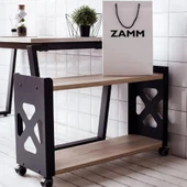 Tekerlekli Raf Ünitesi 2 Katlı Banyo Rafı Mutfak Rafı Ofis Rafı Servis Sehpası Organizer (kahve) - 8