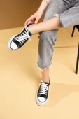 Pembe Potin Rahat Kalın Taban Keten Kadın Sneaker 10-9999-22 - 12