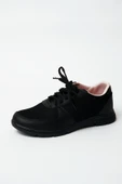 Pembe Potin Fileli Bağcıklı Comfort Taban Kadın Sneaker A1971-20SiyahSiyah - 4