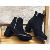 Pembe Potin Fermuarlı Kadın Bot A1060-20 thumbnail 1