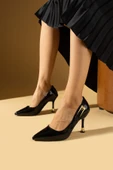 Pembe Potin Gold Topuk Detaylı Kadın Stiletto 71-800-24Rugan - 1