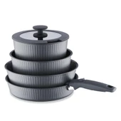 KORKMAZ A2792-1 NOVA PRATİKA 8 PRÇ.TENC.SETİ GRİ - 2