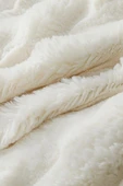 Tomris Tavşan Tüyü Çift Kişilik Yatak Örtüsü 220x240 Cm Krem thumbnail 2