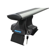 TrophyBars Kilitli Port Bagaj Ayağı Tavan Çıtası Barı Ara Atkı Oluksuz Siyah 120cm thumbnail 2