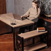 Tekerlekli Raf Ünitesi 2 Katlı Banyo Rafı Mutfak Rafı Ofis Rafı Servis Sehpası Organizer (kahve) - 4