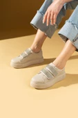 Pembe Potin Çift Bant Taş Detaylı Kalın Taban Kadın Sneaker 001-8282-24 - 10