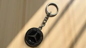 Mercedes İle Metal Anahtarlık Araba Anahtarlığı SİYAH 1. KALİTE ÇİFT TARAFLI thumbnail 3