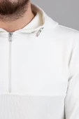 Slimfit Kapşonlu Erkek Spor Beyaz Sweatshirt - 6