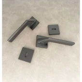 Rivax Anka Mat Antrasit Zamak Kare Rozetli Oda Kapı Kolu 1 Takım thumbnail 3