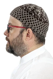 Kışlık Orlon Takke Karyağdı Desenli - Kahverengi thumbnail 2