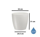 Omnipazar SO-YK05 Yakut Saksı Takımı Separetörlü 22 Lt 3 Adet Beyaz - 2