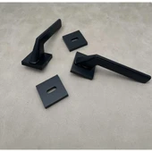 Rivax Anka Mat Siyah Zamak Kare Rozetli Oda Kapı Kolu 1 Takım thumbnail 3