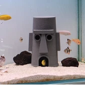 Squidward Balık Yuvası Akvaryum Aksesuarı  Sünger Bob Temalı Balık Evi thumbnail 1