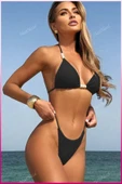 Gül Aksesuarlı Şık Pareo ve Bikini Takımı , Deniz & Plaj Seti - 4