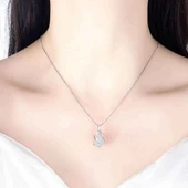 Modasteps 925 ayar gümüş Akik doğal taşlı inci kolye - 2