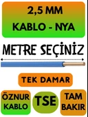 Öznur 2,5 MM NYA Kablo Metre Seçenekli (Mavi) - 1